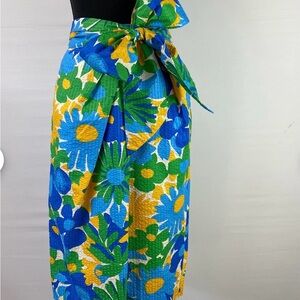 J. Crew Floral Skirt in Blue, Green, and Yellow